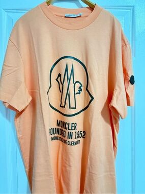 Moncler Peach Short-Sleeve Logo Tee